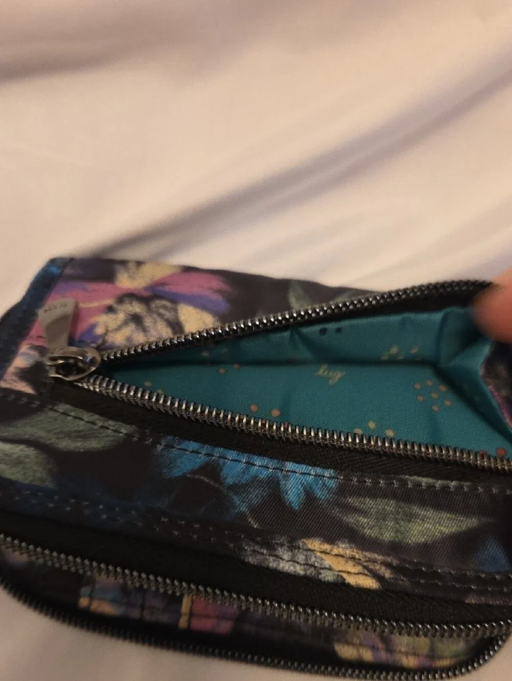 lug Rodeo Wallet/wristlet in Black with Multicolor Blooms